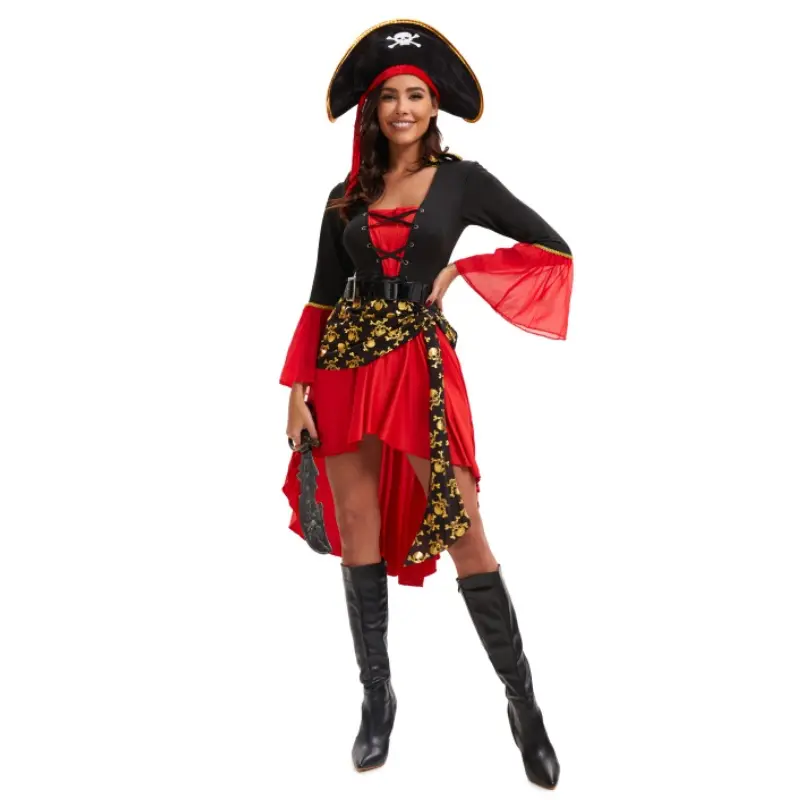 Halloween costumes masquerade pirate cos Captain Jack adult female Caribbean pirate show clothes5